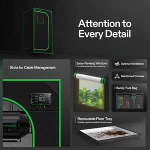 Propagation Grow Tent | 81cm x 81cm x 160cm | 600D Oxford | Lightproof Mylar Lined