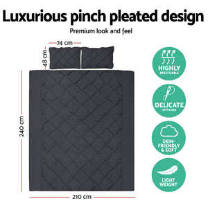 Bedding | Quilt Cover Set | Diamond Pinch Black | King