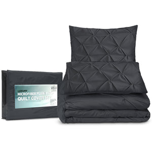 Bedding | Quilt Cover Set | Diamond Pinch Black | Queen