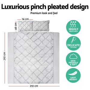 Bedding | Quilt Cover Set | Diamond Pinch Grey | Queen