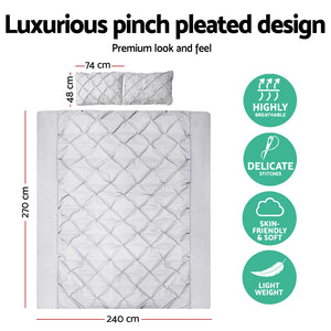 Bedding | Quilt Cover Set | Diamond Grey | Super King