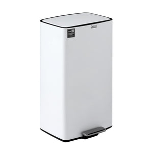 40L Pedal Bin | Kitchen Rubbish + Recycling | White