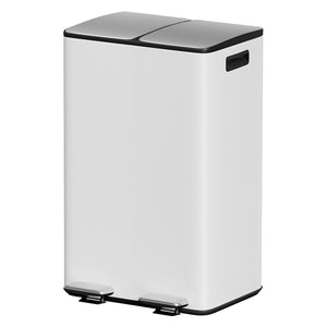 Cefito Pedal Bin | Dual Compartment | Waste & Recycle | 60L | White