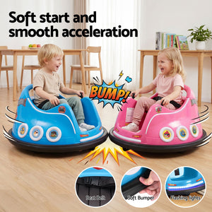 Kids Electric Bumper Car | Remote Control Ride On Toy | Light Blue & Pink