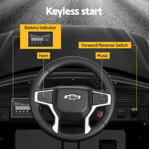 Kids Ride On Car | Licensed Chevrolet Tahoe | Electric Toys | Horn Remote | 12V | Black