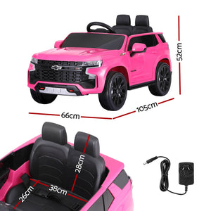 Kids Ride On Car | Licensed Chevrolet Tahoe | Electric Toys | Horn Remote | 12V | Pink