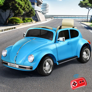 Kids Ride On Car | Licensed Volkswagen Beetle | Electric Toys | Horn Remote | 6V | Blue
