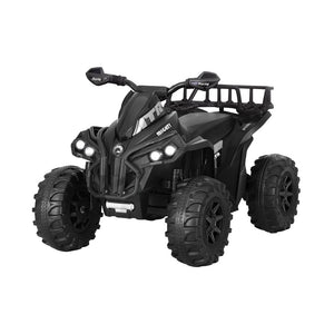 Rigo Kids Ride On Car | ATV Quad Motorbike | Storage Rack | Electric Toys | 12V | Black