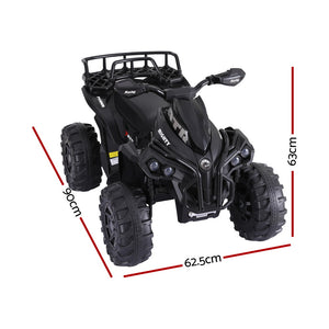 Rigo Kids Ride On Car | ATV Quad Motorbike | Storage Rack | Electric Toys | 12V | Black