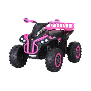 Rigo Kids Ride On Car | ATV Quad Motorbike | Storage Rack | Electric Toys | 12V | Pink