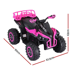 Rigo Kids Ride On Car | ATV Quad Motorbike | Storage Rack | Electric Toys | 12V | Pink