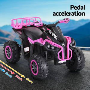 Rigo Kids Ride On Car | ATV Quad Motorbike | Storage Rack | Electric Toys | 12V | Pink