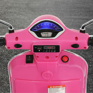 Electric Ride On Motorcycle | Vespa Licensed GTS | Pink