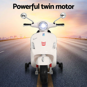 Electric Ride On Motorcycle | Vespa Licensed GTS | White