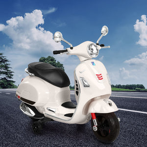 Electric Ride On Motorcycle | Vespa Licensed GTS | White