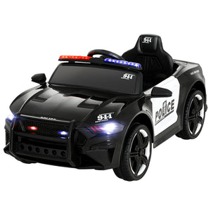 Electric Ride On Car | Patrol Police Car | Battery Powered Toy | 12V Black