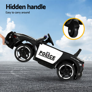 Electric Ride On Car | Patrol Police Car | Battery Powered Toy | 12V Black