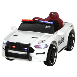 Electric Ride On Car | Patrol Police Car | Battery Powered Toy | 12V White