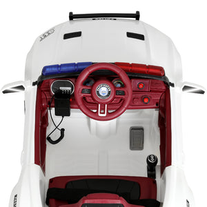 Electric Ride On Car | Patrol Police Car | Battery Powered Toy | 12V White