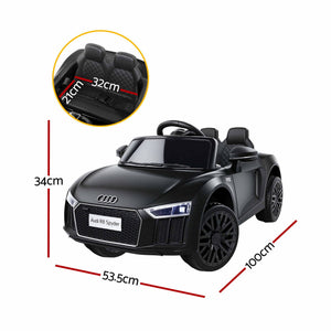 Kids Ride On Car Audi R8 Licensed Electric 12V Black