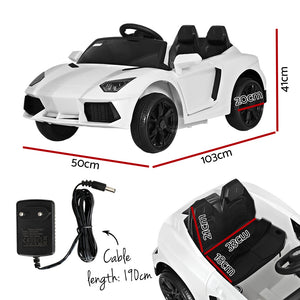 Electric Ride On Car | Ferrari-Inspired Toy Car | Remote Control | 12V White