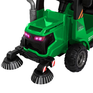 Electric Ride On Car | Street Sweeper Truck | Remote Control | 12V Green