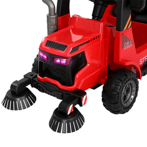Electric Ride On Car | Street Sweeper Truck | Remote Control | 12V Red