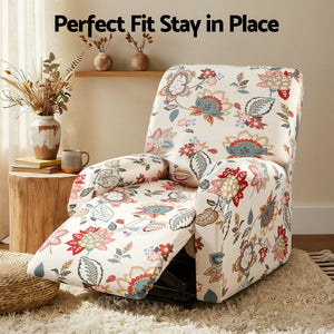 Artiss Stretch Kids Recliner Cover 4-Pieces Recliner Chair Slipcovers Printed Polyester