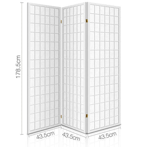 3 Panel Room Divider Screen | 131x179cm | White