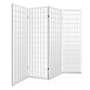 4 Panel Room Divider Screen | 174x179cm | White