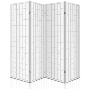4 Panel Room Divider Screen | 174x179cm | White