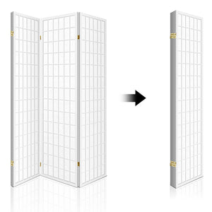 4 Panel Room Divider Screen | 174x179cm | White