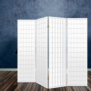 4 Panel Room Divider Screen | 174x179cm | White