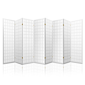 8 Panel Room Divider Screen | 348x179cm | White