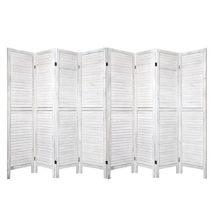 8 Panel Room Divider Screen | 326x170cm | Louver | White