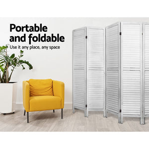 8 Panel Room Divider Screen | 326x170cm | Louver | White