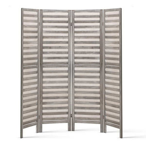 4 Panel Room Divider Screen | 163x170cm | Louver Grey