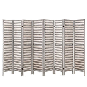 8 Panel Room Divider Screen | 326x170cm | Louver Grey
