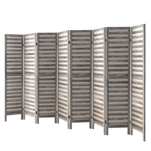8 Panel Room Divider Screen | 326x170cm | Louver Grey