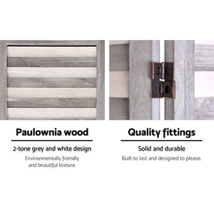 8 Panel Room Divider Screen | 326x170cm | Louver Grey
