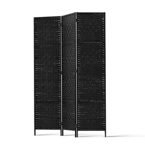 Room Divider Screen | 3-Panel | 123x170cm | Woven Black