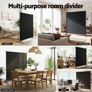 Room Divider Screen | 175x180cm | Fabric Panel | Black