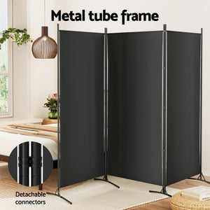 Artiss 3 Panel Room Divider Screen | 260x180cm | Fabric | Black