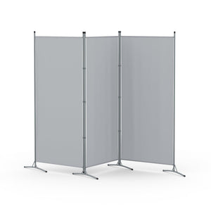Room Divider Screen | 3 Panel | 260x180cm | Fabric | Grey