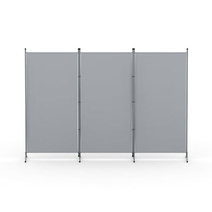 Room Divider Screen | 3 Panel | 260x180cm | Fabric | Grey