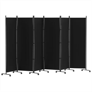 Artiss 6 Panel Room Divider Screen | 323cm | Wheel | Fabric | Black