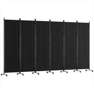 Artiss 6 Panel Room Divider Screen | 323cm | Wheel | Fabric | Black