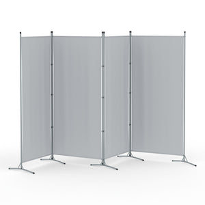 Room Divider Screen | 4 Panel | 345x180cm | Fabric | Grey