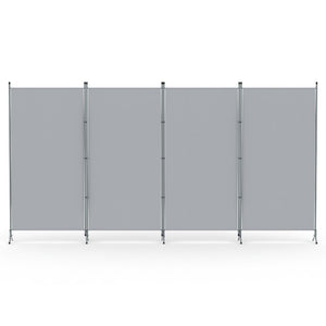 Room Divider Screen | 4 Panel | 345x180cm | Fabric | Grey