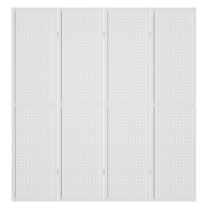 Artiss 4 Panel Room Divider Screen 164x170cm Pegboard White
